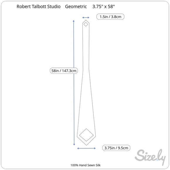 Robert Talbott Studio Men's Geometric Shapes Black Yellow Necktie 100% Silk Tie - Picture 6 of 6